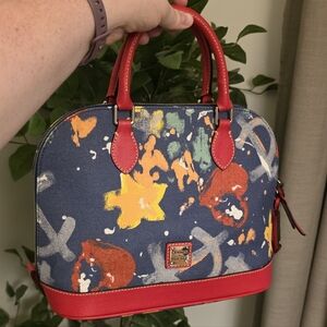 Dooney & Bourke Graffiti Navy Blue Zip Satchel handbag